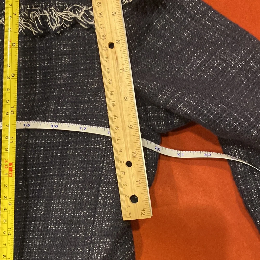 Banana Republic navy blue and white jacket/blazer with raw hem size 12